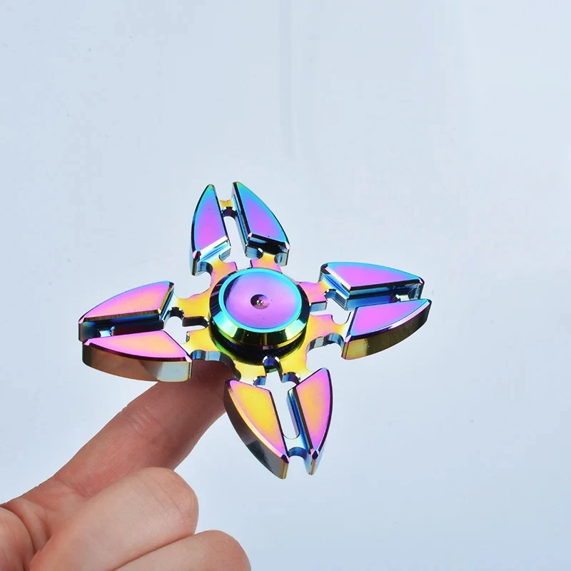 Metal Colorful Finger Spinner Toy Rainbow Fidget Spinner Hand Spinner Anti-Anxiety Toy for Children Adult Relieves Stress Gifts