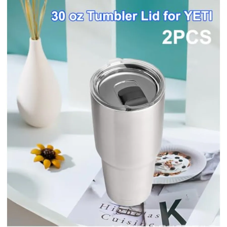 2 عبوة من أغطية بهلوان مغناطيسية سعة 30 أونصة للاستبدال مناسبة لـ Rambler 30 32 أونصة بهلوان 14 أونصة كوب 35 أونصة كوب من القش Spill Proo