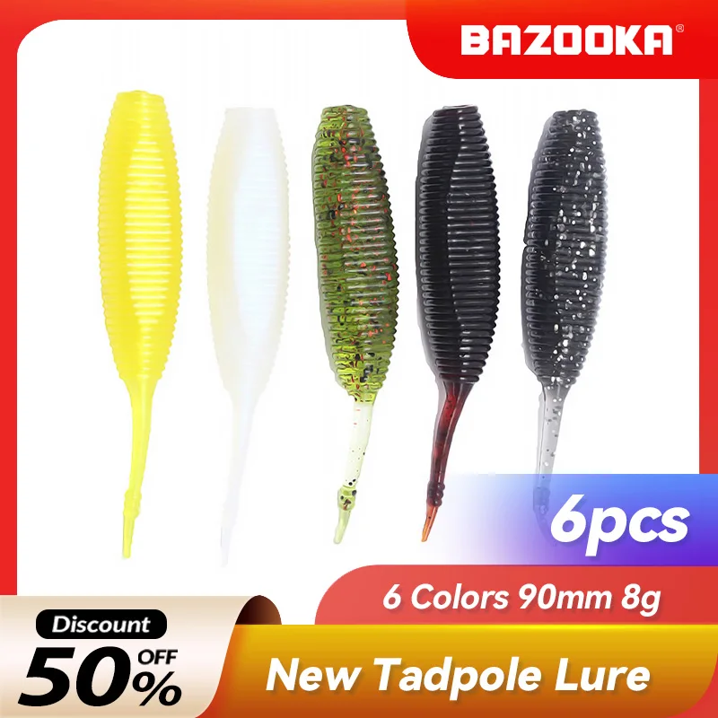 

Bazooka Tadpole Soft Bait Lures Silicone Bait Easy Shiner Wobbler Sea Fish Pike Bass Winter Summer Fishing Bait Sinking Floating