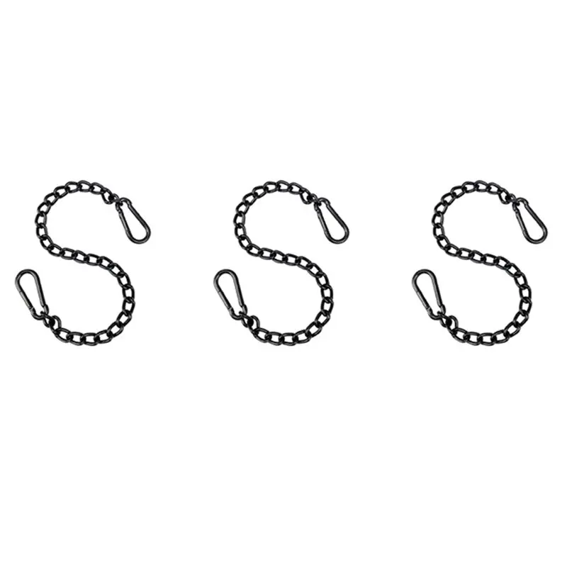 SEWS-3X Steel Hanging Chair Chain With 6 Carabiners, Heavy Duty Porch Swing Hammock Chain Kit,For Hammock Swings(66Cm)