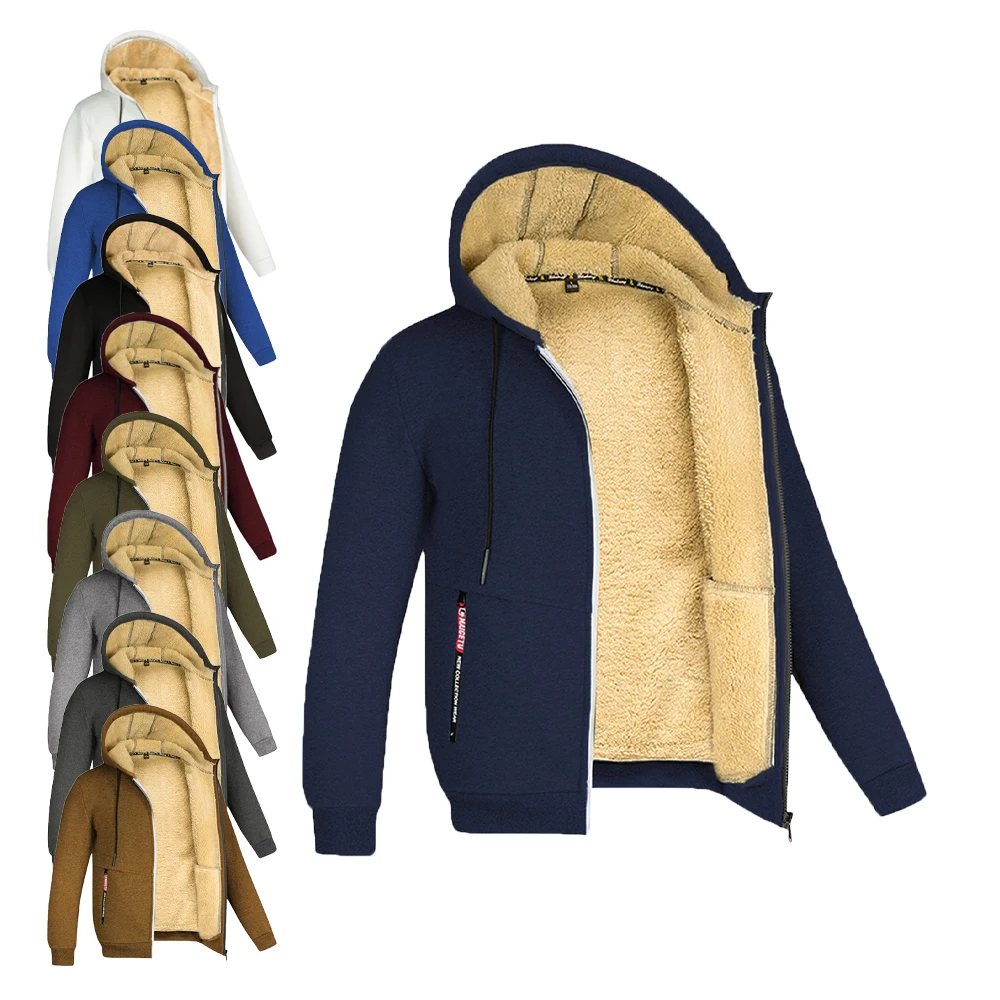 Męska bluza z kapturem z zamkiem błyskawicznym Kurtka polarowa Zwykłe Sport i na zewnątrz Codzienny Wakacje Vintage Streetwear Casual Zima