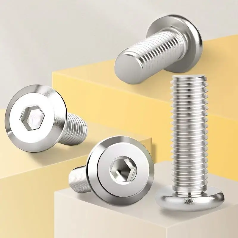 304 Stainless Steel Down Side Chamfered Hypotenuse Large Flat Hex Drive Furniture Screws M2-m10