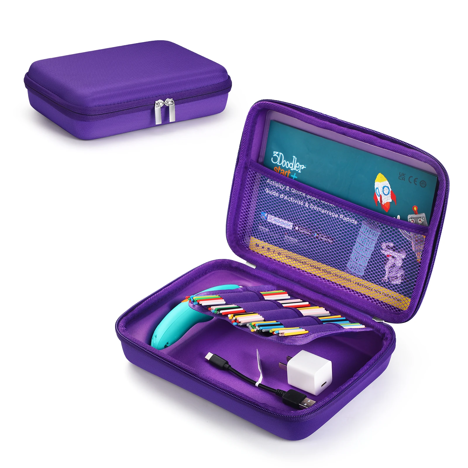 3D Pen Hard Case voor 3Doodler Start+ Essentials 3D Pen Set met Mesh Pocket Harde EVA Organizer Case voor Reizen/Thuis/Buiten ﻿