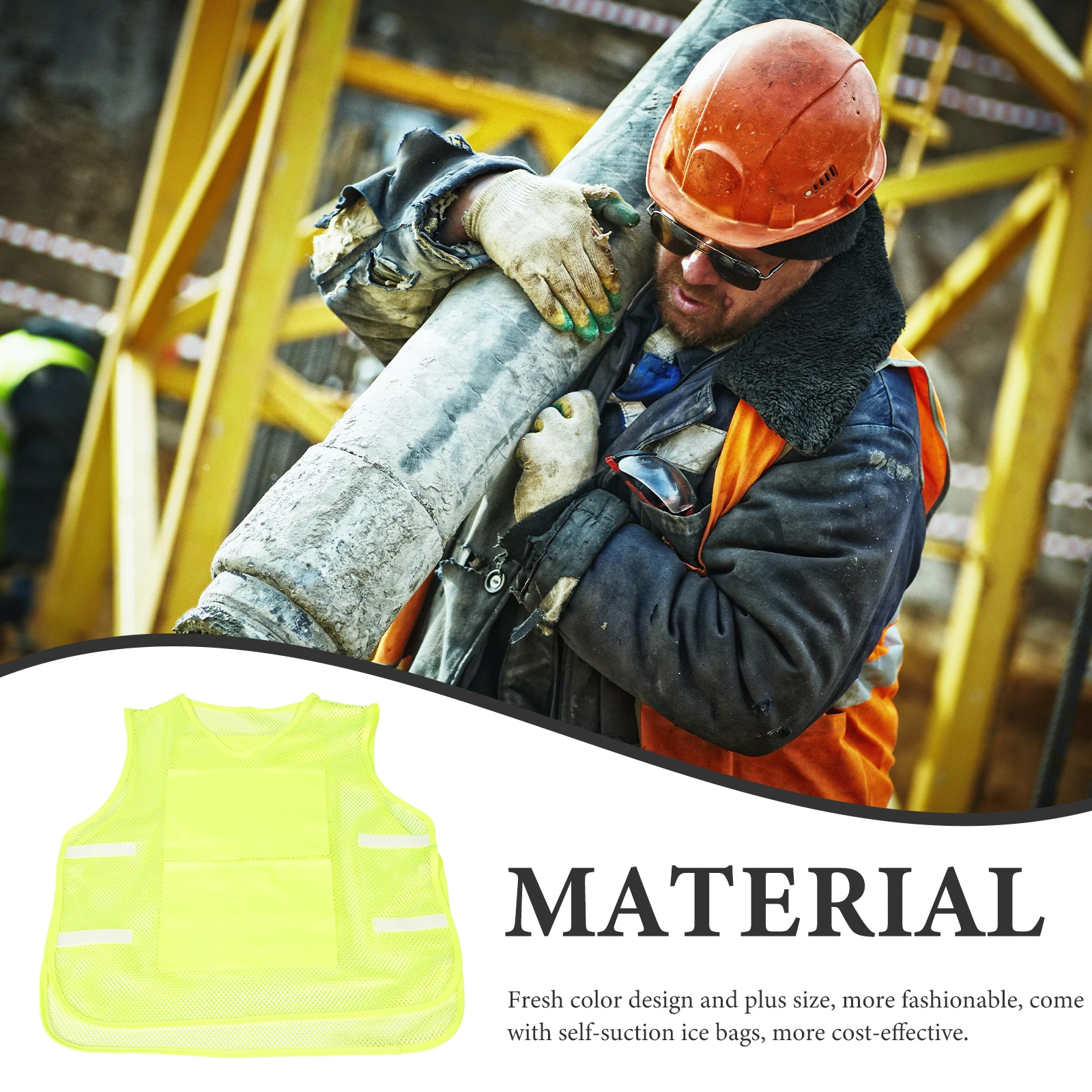 

1 Set Vest Large Size Ice Pack Vest For Summer Reusable Cooling Wear Outdoor Kitchen Office Work Men Women Ice Waistcoat Cooling