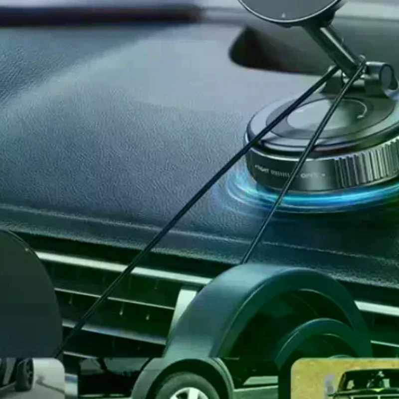 Folding Strong Magnet Magnetic Phone Holder 360° Rotation Desk Car Vacuum Suction Windshield Dashboard Mobile Holder