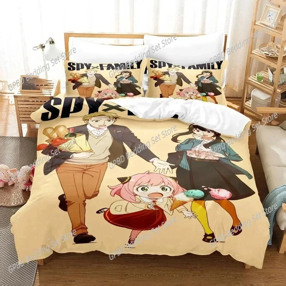 

Anime Spy x Family Anya Comfortable Duvet Quilt Cover Pillowcase Bedding Set Children Bedroom Decoration Home Textile
