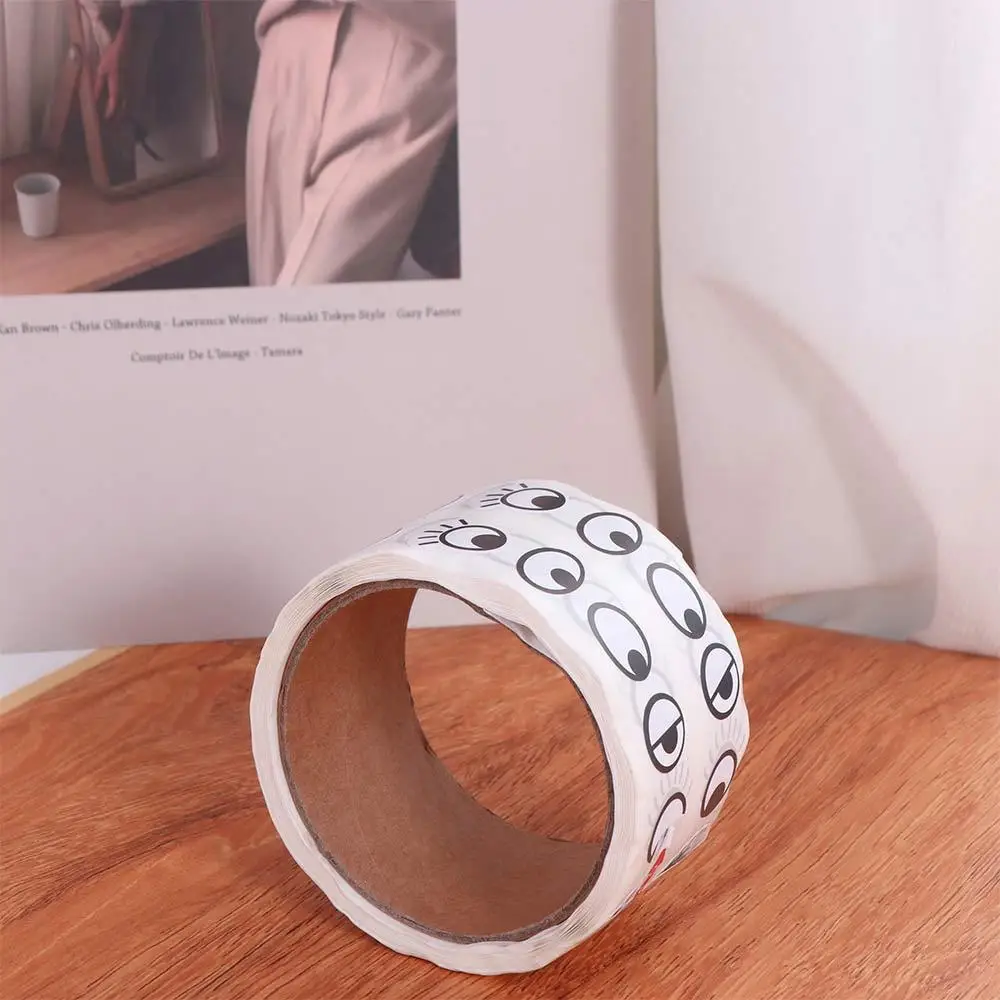 1000pcs/roll Self-Adhesive Premium Eye Stickers Reusable Gifting Mini Eye Shaped Sticker Black White Designs Crafts