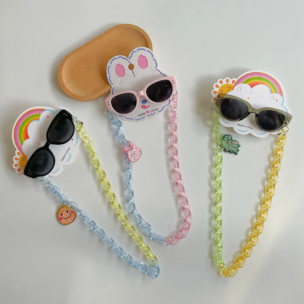 2 pçs/set primavera verão crianças olho de gato óculos de sol moda kawaii protetor solar ao ar livre com correntes de óculos crianças