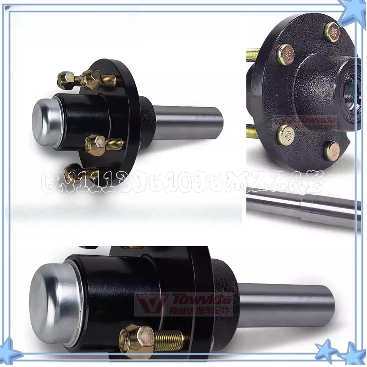 High-quality Trailer Wheel Hub Short Shaft Half Shaft, RV Axle Rear Axle, 5-hole 4-hole Modified Axle Haba Head Accessories