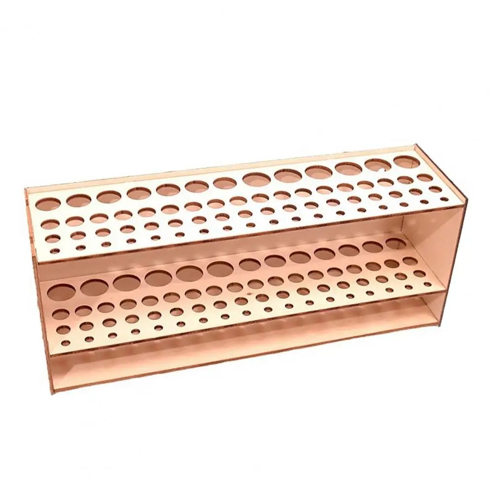 Wooden Paint Brush Holder 67 Hole Pen Rack Wall-mounted Artist Brush Organizer Desk Artist Tool Organizer