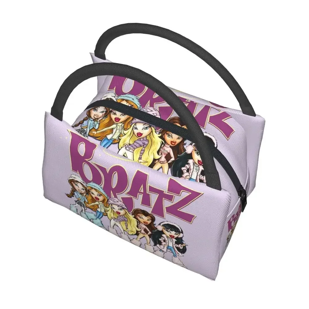 Cartoon Sexy Bratz Insulated Lunch Bags for Women Cartoon Manga Anime Resuable Cooler Thermal Food Lunch Box