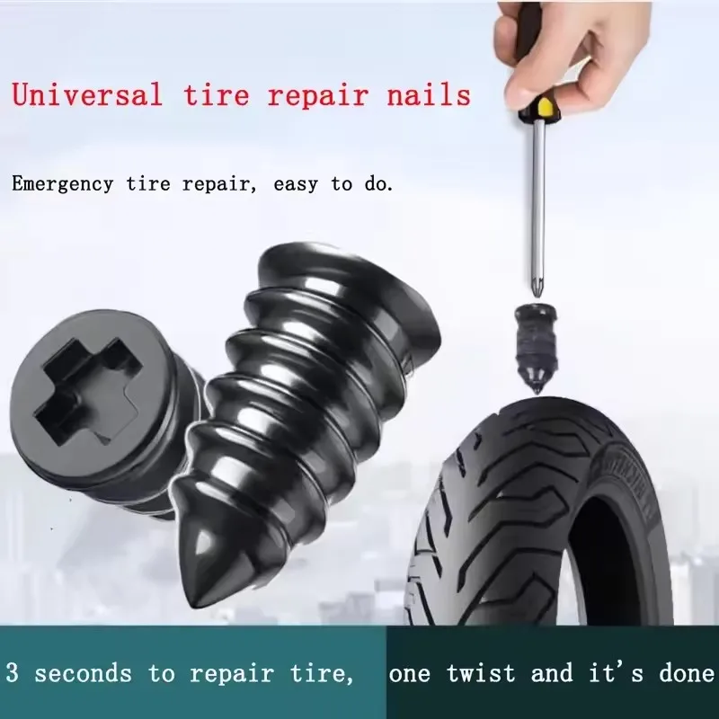 Universal Vacuum Tyre Repair Nail Kit Tubeless Tire Puncture Screw Fix Car Motorcycle ATV Patch Set