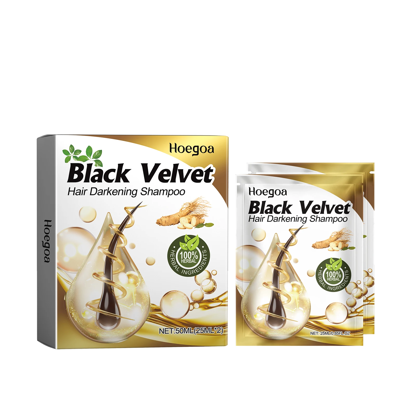 

Hoegoa Black Hair shampoo Black Hair Care Smooth hair massage scalp moisturizing hair deep clean 1pcs
