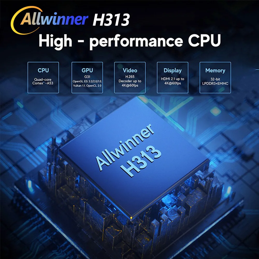 Q1 Android TV Box, Allwinner H313 4K Streaming Media Player, Dual Band WiFi Bluetooth Voice Remote Set-Top Box
