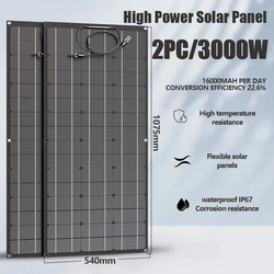 1500W3000WSolar Panel1000W2000W Solar High Efficiency Portable Power Bank Flexible Charging Outdoor Solar Cells For Home/Camping