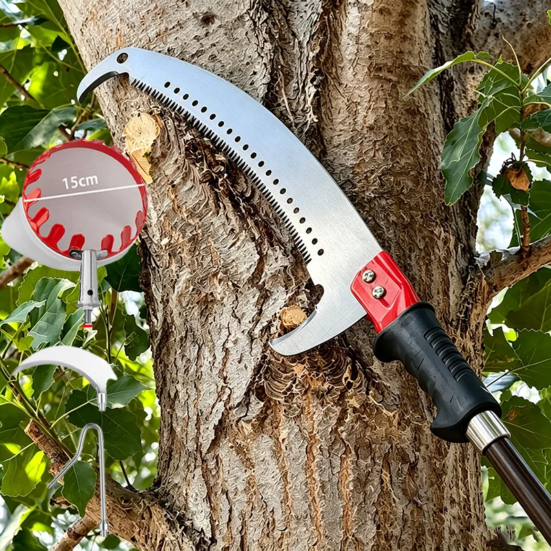 Adjustable Triangular Aluminum Alloy Telescopic Rod High-Altitude Pruning Saw Manual Non-Slip Handle Cutting Saw Fruit Picker
