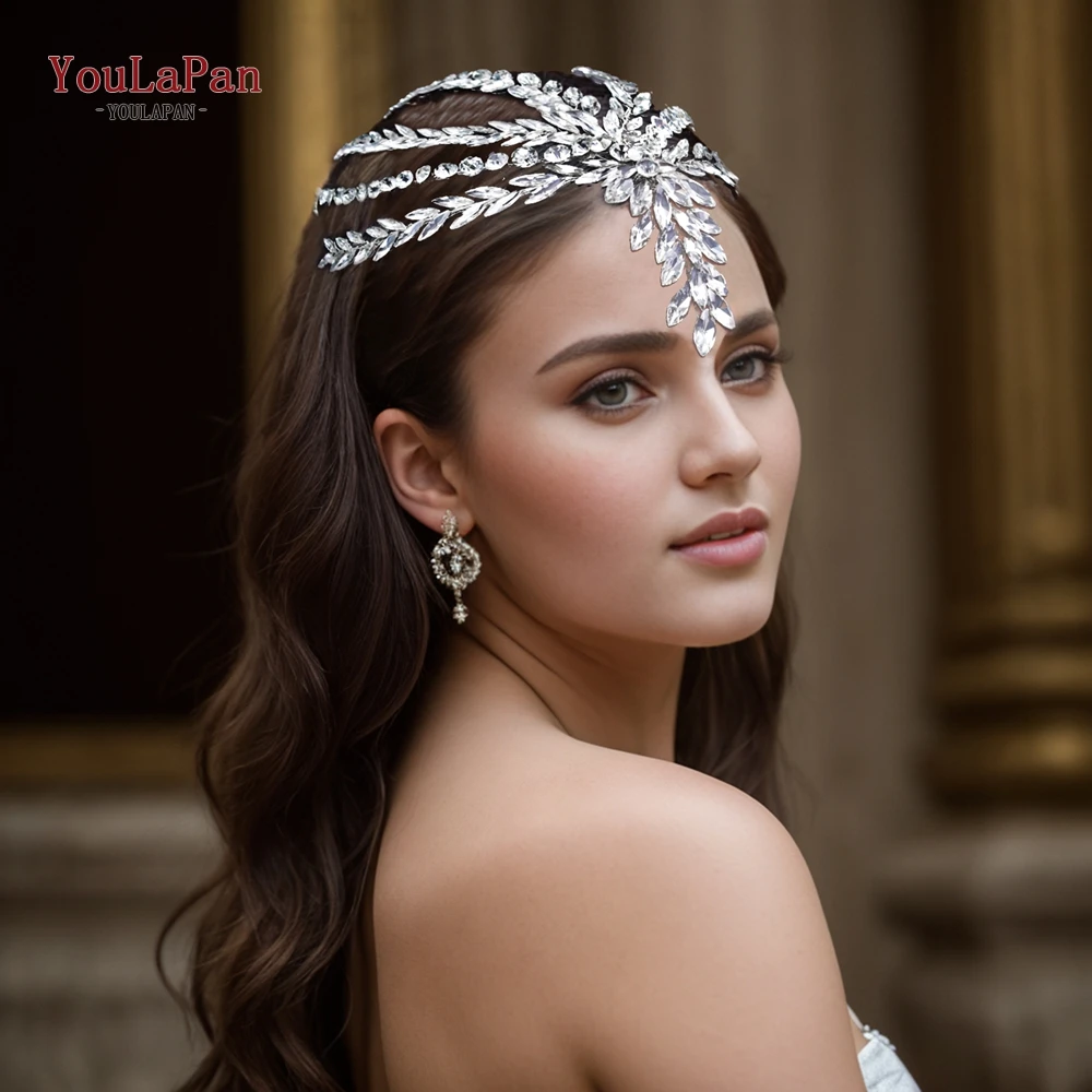 

TOPQUEEN Boho Wedding Headpiece Bridesmaids Crystal Jewelry Hair Piece Bridal Jewelry Luxury Rhinestone Accessories HP623