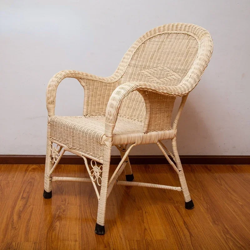 pure handmade natural rattan woven single rattan chair home leisure adult back chair single chair