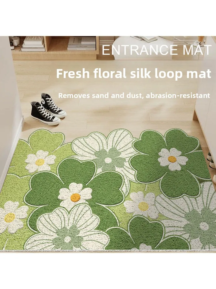 

Indoor Entrance Door Mat Cusizable Silk Circle Soil Removal Dirt Resistant Anti Slip Door Mat Home Entrance Carpet