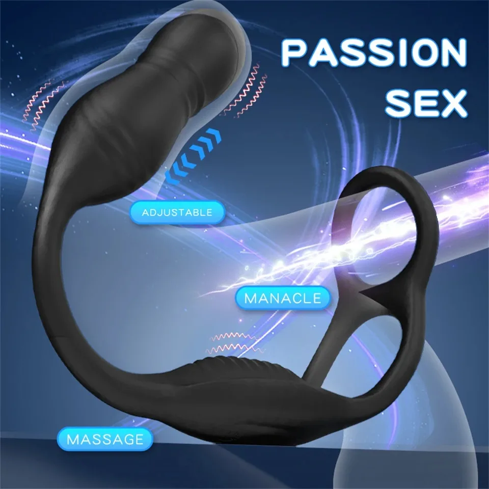 Prostate Massager Vibrator 3 In 1 Anal Plug Cock Ring For Men Remote Control Vibrating Penis Ring Butt Plug For Male Gay Sex Toy view 3