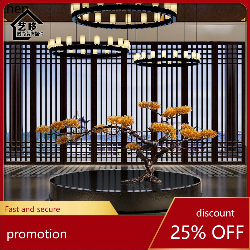 HXL wrought iron welcome pine tree decorative decoration artwork metal floor sculpture ornament
