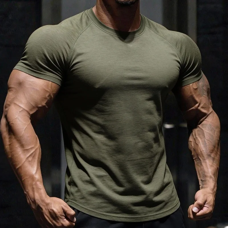 Men's Sports T Shirt Quick Dry Sweat Wicking Short Sleeve Crew Neck Workout Running Basketball Training Athletic Gym Top for Men