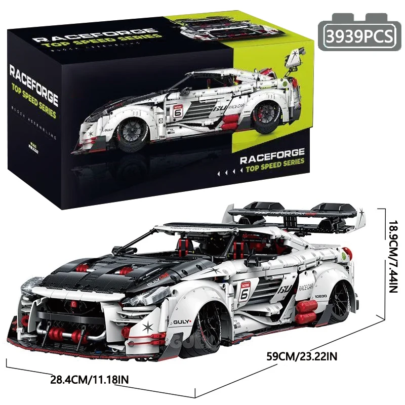 

MOC 1:8 Technical GTR Racing Sport Car Building Block City Mechanical Speed Racing Vehicle Model Brick Toys For Kid Xmas Gift