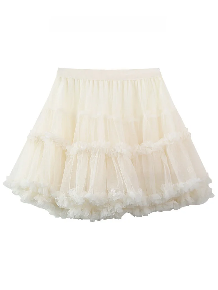 

Princ Sle ort Puffy Skirt with Me Cake Skirt Semi-Body Skirt Anti-Light Walking Skirt for Girls And Ladies