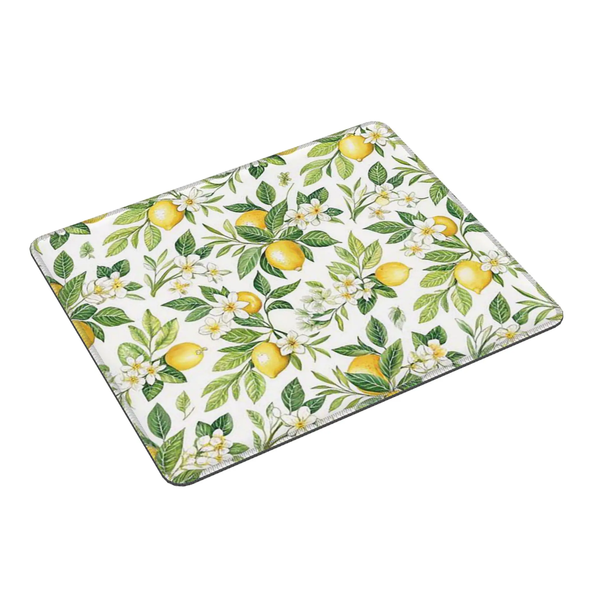 Vibrant Lemon And Leaf Pattern Mouse Pad Computer Keyboard Mouse Mat Gamer PC Laptop Desk Mat Office Table Mats