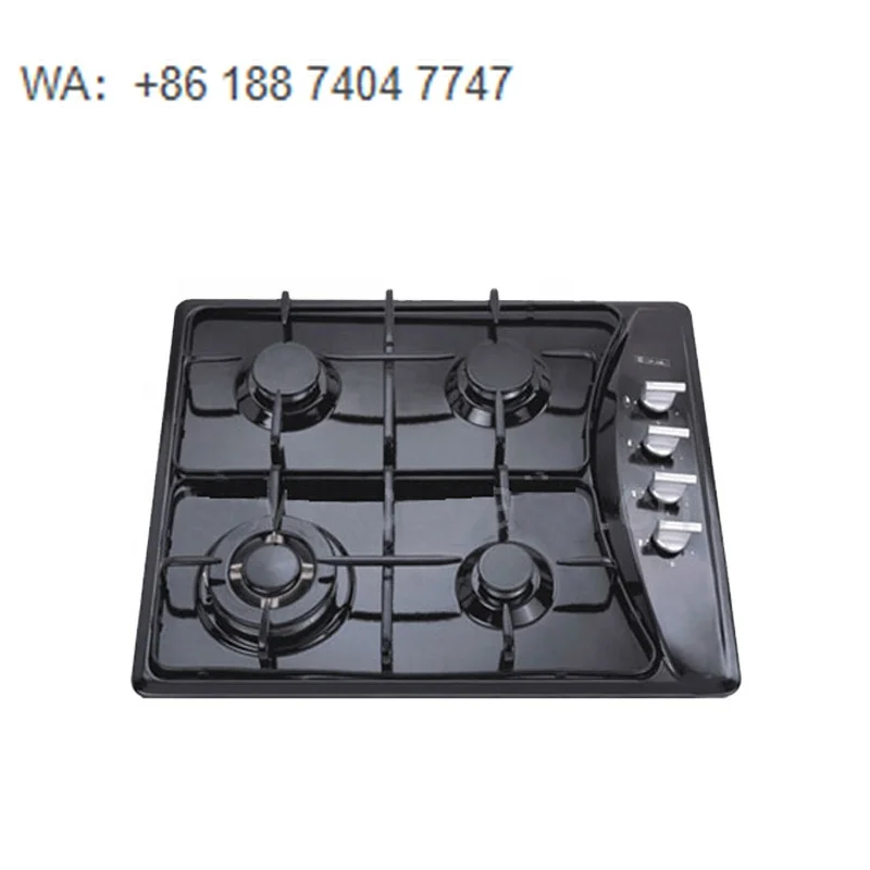 Popular Custom Service Built in Gas Hob 600mm 24 Inches Black Stainless Steel FFD Pulse Ignition Front Control Home Kitchen
