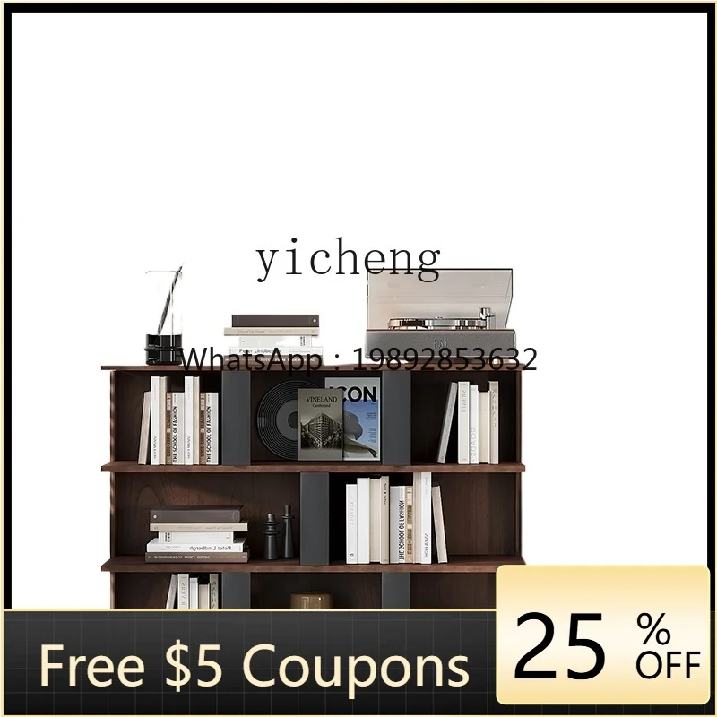 

BB simple antique solid wood bookshelf integrated floor shelf against the wall living room display shelf