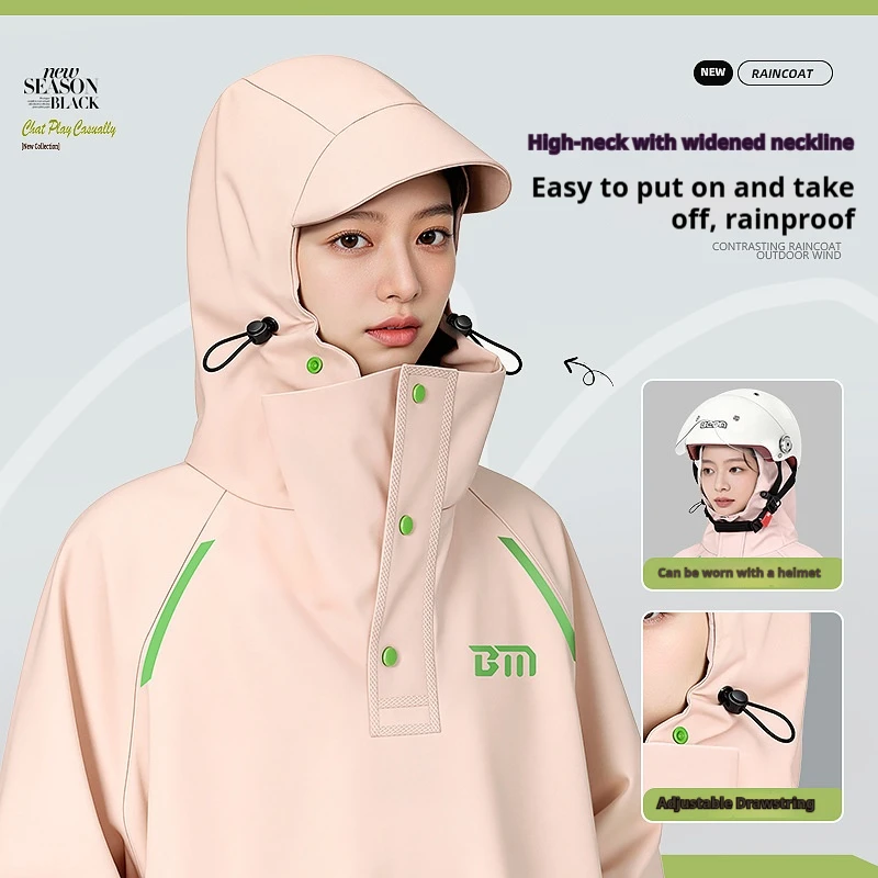 Electric Battery Car Thickened Long Full Body Heavy Rainstorm Proof One-Piece Motorcycle Riding Poncho Raincoat
