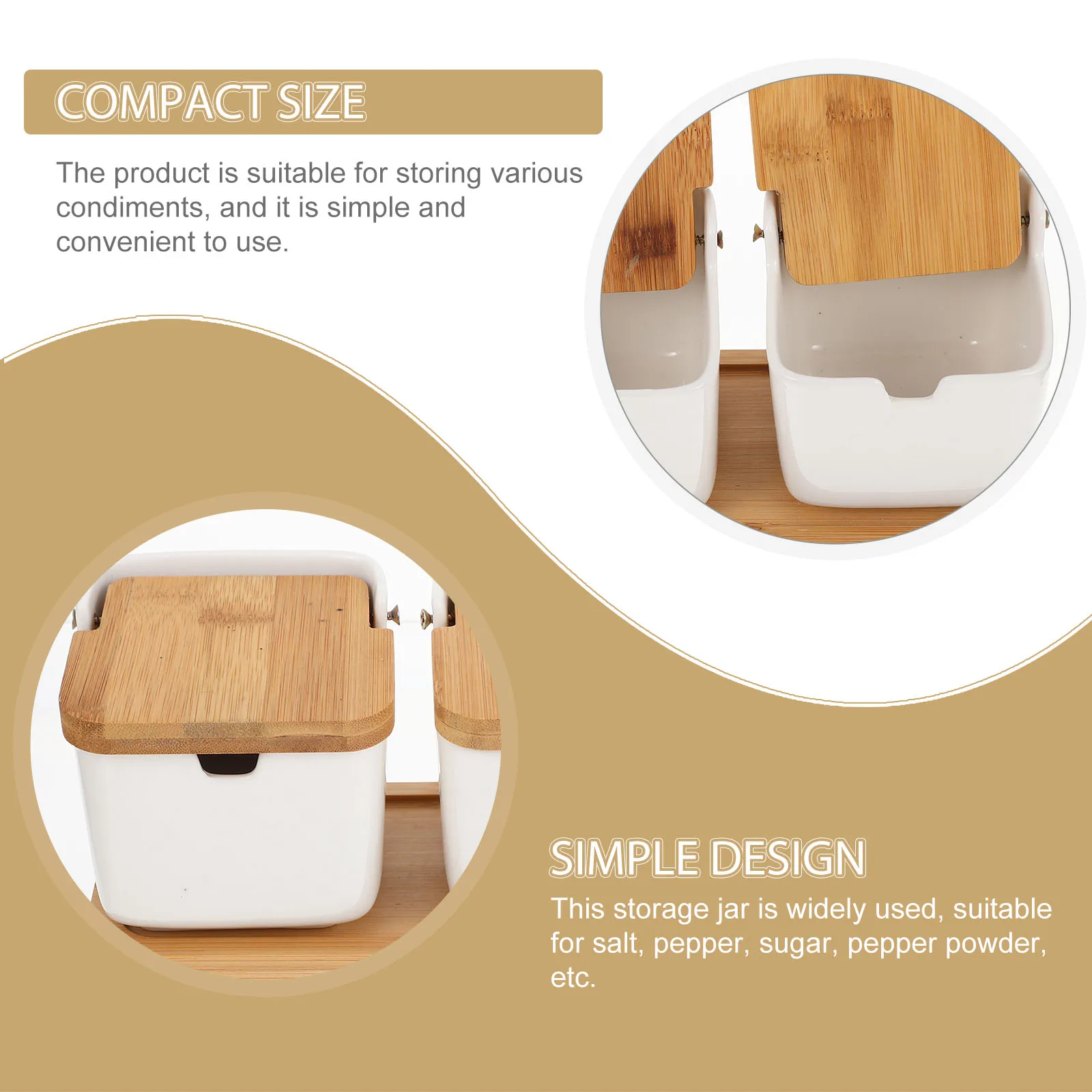 

Square Ceramic Jar Spice Box Large Capacity Easy Clean Condiment Container Salt Pepper Sugar Home Kitchen Storage