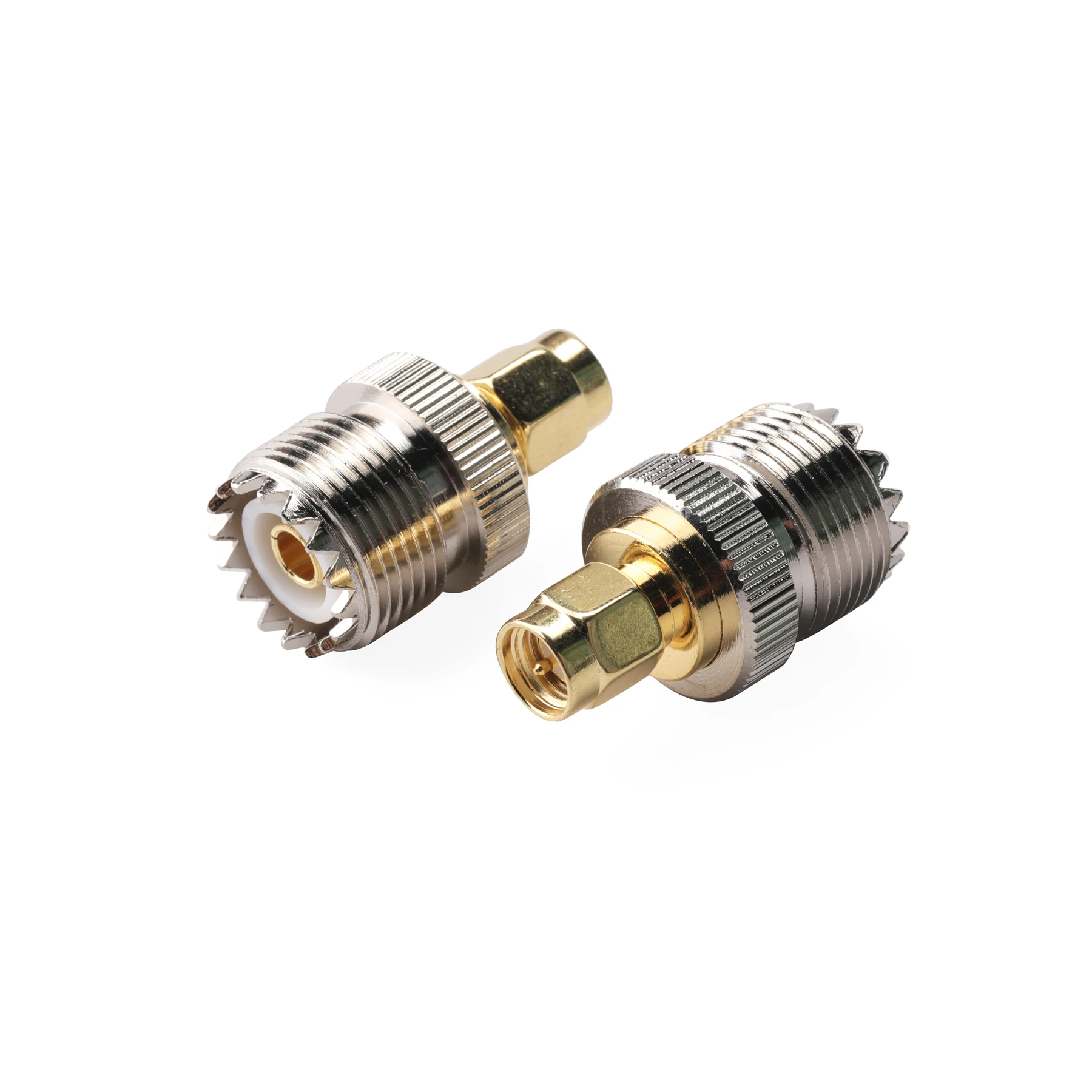 2pcs RF coaxial coax adapter SMA male to UHF(PL259) female SO-239 SO239 SMA Jack/Plug to UHF Nickel Gold Plated Test Converter