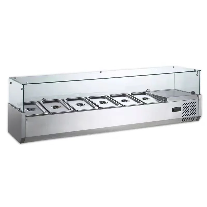 China factory stainless steel counter top cold food bar salad bar for sale