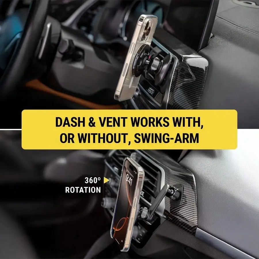 Автомобильный держатель телефона 5-в-1 — задняя панель экрана, приборная панель или крепление вентиляционного отверстия