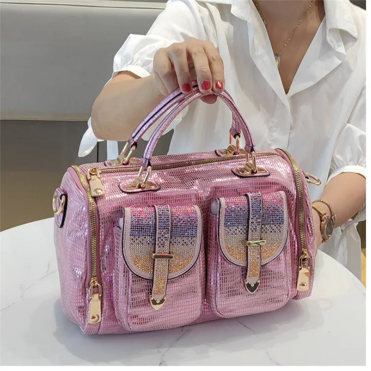 Leder-Handtasche Neue Mode Boston Pailletten-Schultertasche Große Kapazität Crossbody-Taschen für Damen – Detail 18