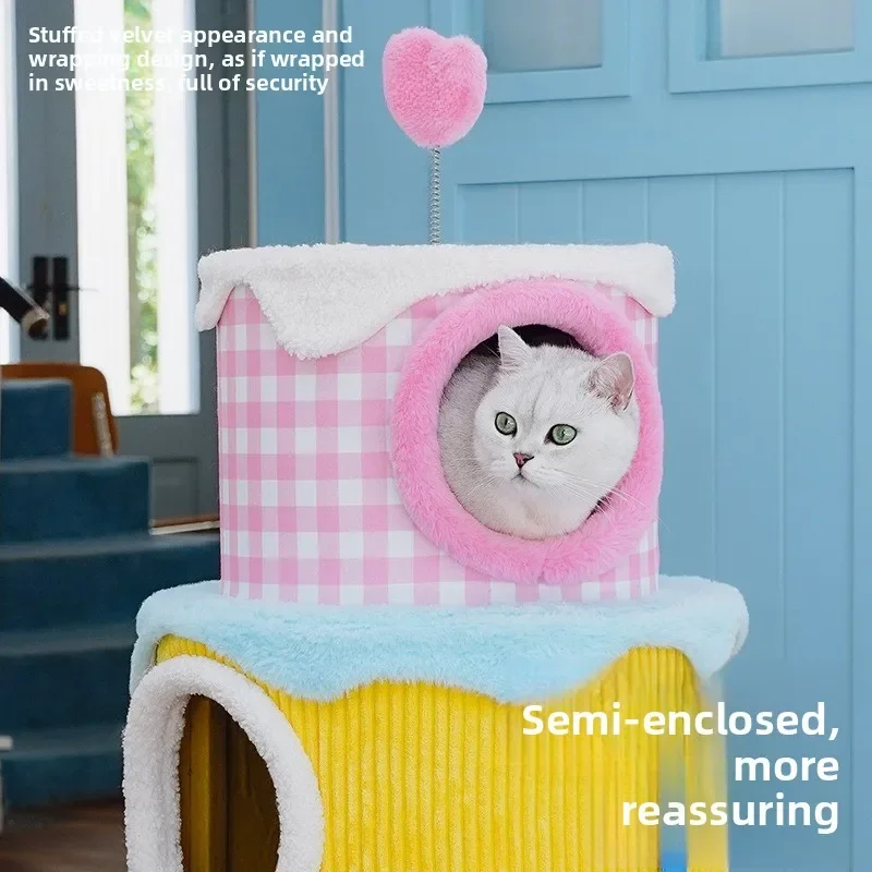 Pet Birthday Cake Cat Climbing Frame Cat Nest Cat Tree Integrated Tongtian Post  Scratch Board Climbing Frame Jumping Platform