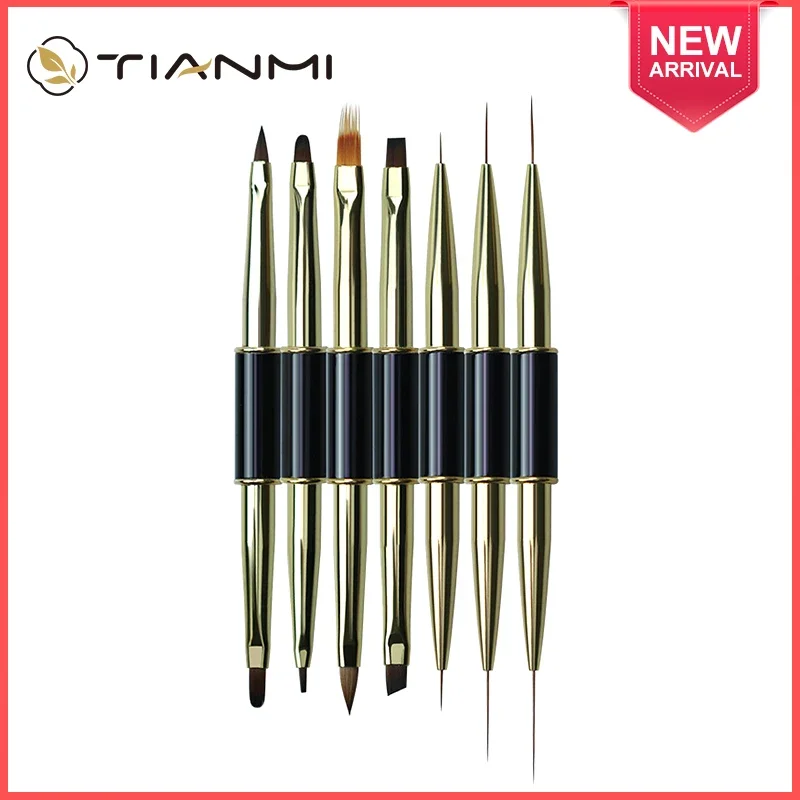 TIANMI Painting Nail Brush Dual End Nail Art Brush DIY Gel Nail Extension Builder Manicure Tools Drawing Nial Pens