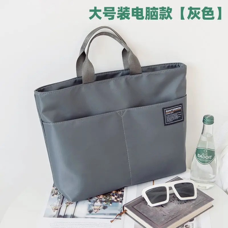 حقيبة مقاومة للماء محمولة باليد من قماش أكسفورد الأفقي بسعة كبيرة حقيبة كمبيوتر للخروج في العمل حقيبة يد كتف