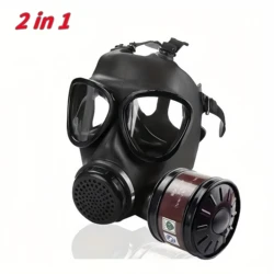 New full gas mask, MF14/87 respirator with activated carbon filter for steam, chemical and nuclear contamination protection