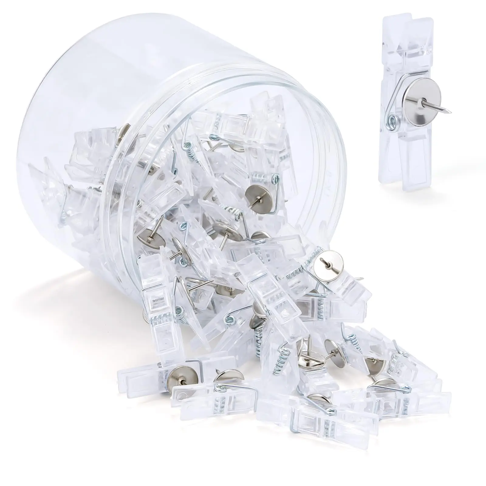 

Fniiva 50PCS Transparent Push Pin Decorative Thumb Tacks for Cork Board Photo Documents Drawings Map Office Classroom Home Craft