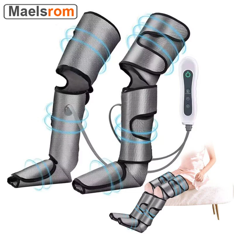 Air Pressure Leg Massager Kneading Squeeze Promotes Blood Circulation Hot Compress Foot Deep Relaxation Muscle Calf Relieve Pain
