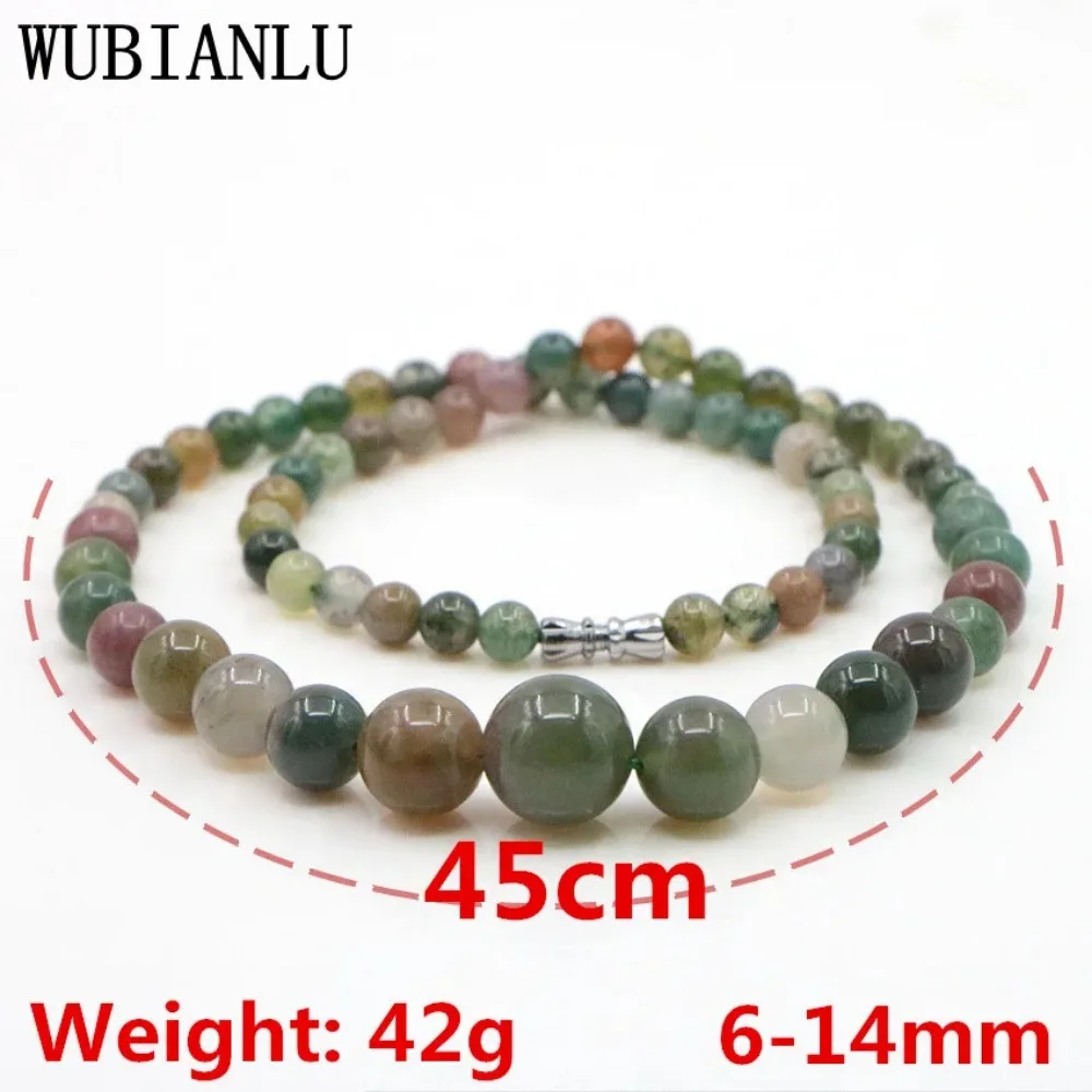 Fashion 6-14mm Natural Stone Agates Beaded Necklace Women In Choker Necklaces Jewelry Jaspers Onyx Carnelian T223