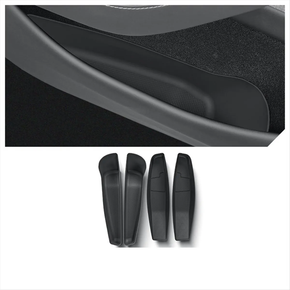 Super Sale Car Door Side Storage Box for Tesla Model Y Juniper 2025 Front Rear Door Handle Slot Tray Car Interior Accessories