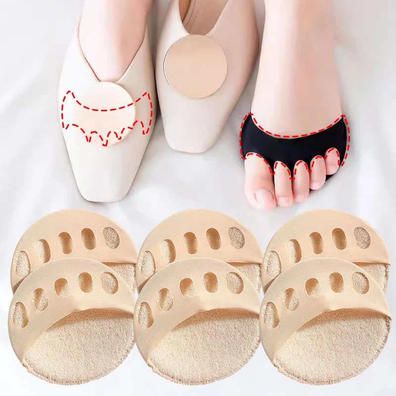 Invisible Soft Anti-wear Split Toes Elastic Forefoot Pads Breathable Super Soft Half Insoles Pain Relieving Damped Insert