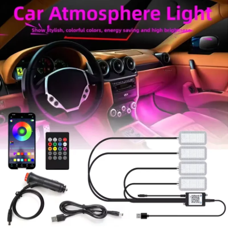 5V Automotive Ambient Light LED Eight Color Ambient Lights Without Modification Car USB Foot Lamps Interior Decoration Lamp