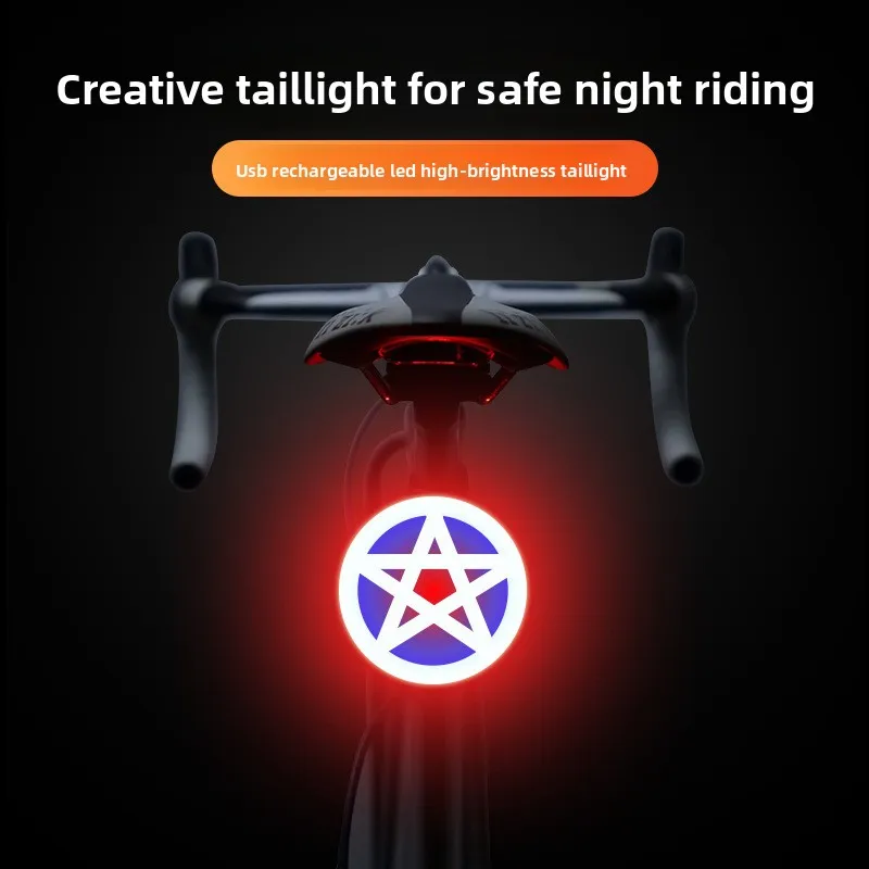 

Bicycle tail light usb charging mountain bike light night riding equipment accessories highlight creative expression tail light