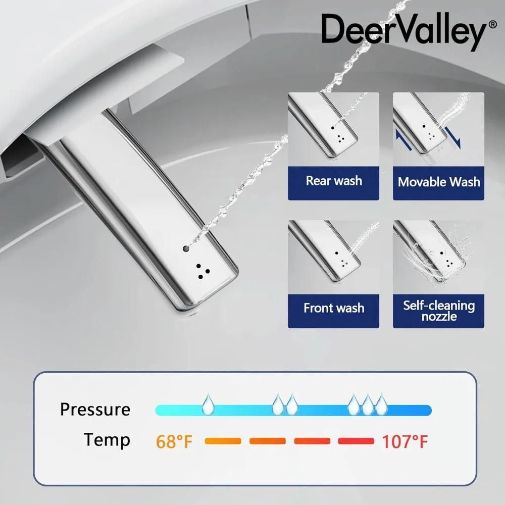 Smart Toilet, Tankless Elongated Electric One Piece Toilet with Smart Bidet, Smart Toilet Bidet Seat 1.28 GPF for In White With