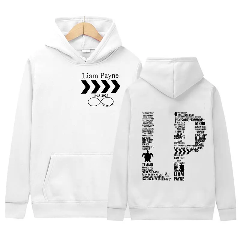 Liam Payne Mark Letter Print Hoodie Men Women Casual Autumn/Winter Fashion Sweatshirt Retro Oversized Pullover Hooded Streetwear